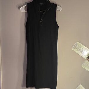 Ralph Lauren Black Zip-Neck Mini Dress